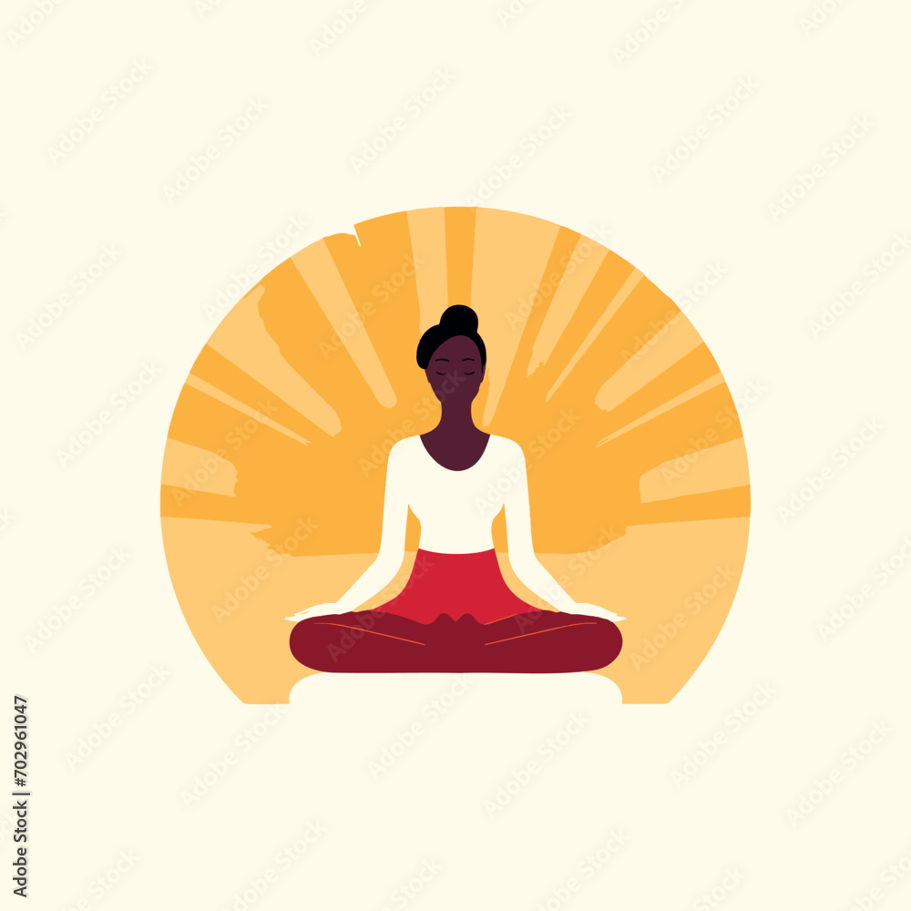 woman sitting on lotus meditating