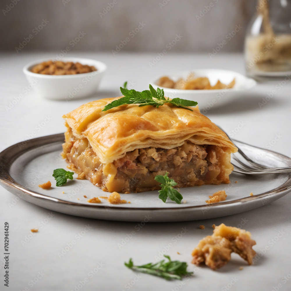 Sweet Turkish pastry made of layers of filo filled with nuts and honey. Sweet Turkish pastry made of layers of filo filled with nuts and honey.