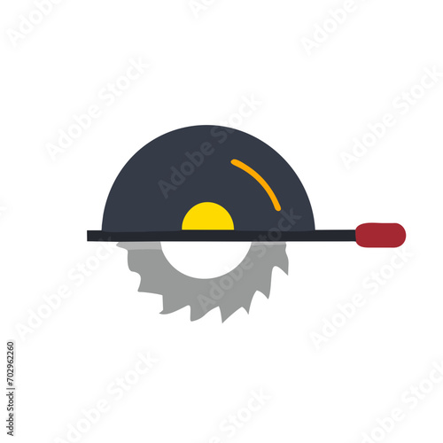 A circular saw in action. vektor icon illustation