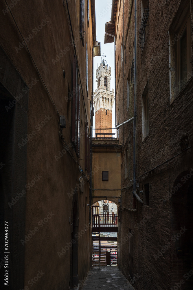 Torre del Palazzo pubblico nella Piazza del Campo a Siena