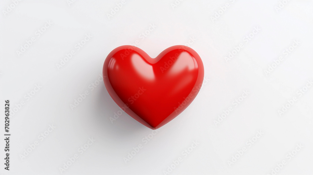 Red heart isolated on white background