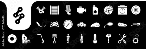 motorcycle flat minimal icon set logo design vector