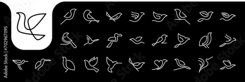 bird lines minimal modern set icon logo design vector © devastudios