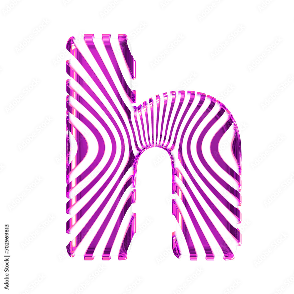 White symbol with ultra thin purple straps. letter h White symbol with ultra thin purple straps. letter h