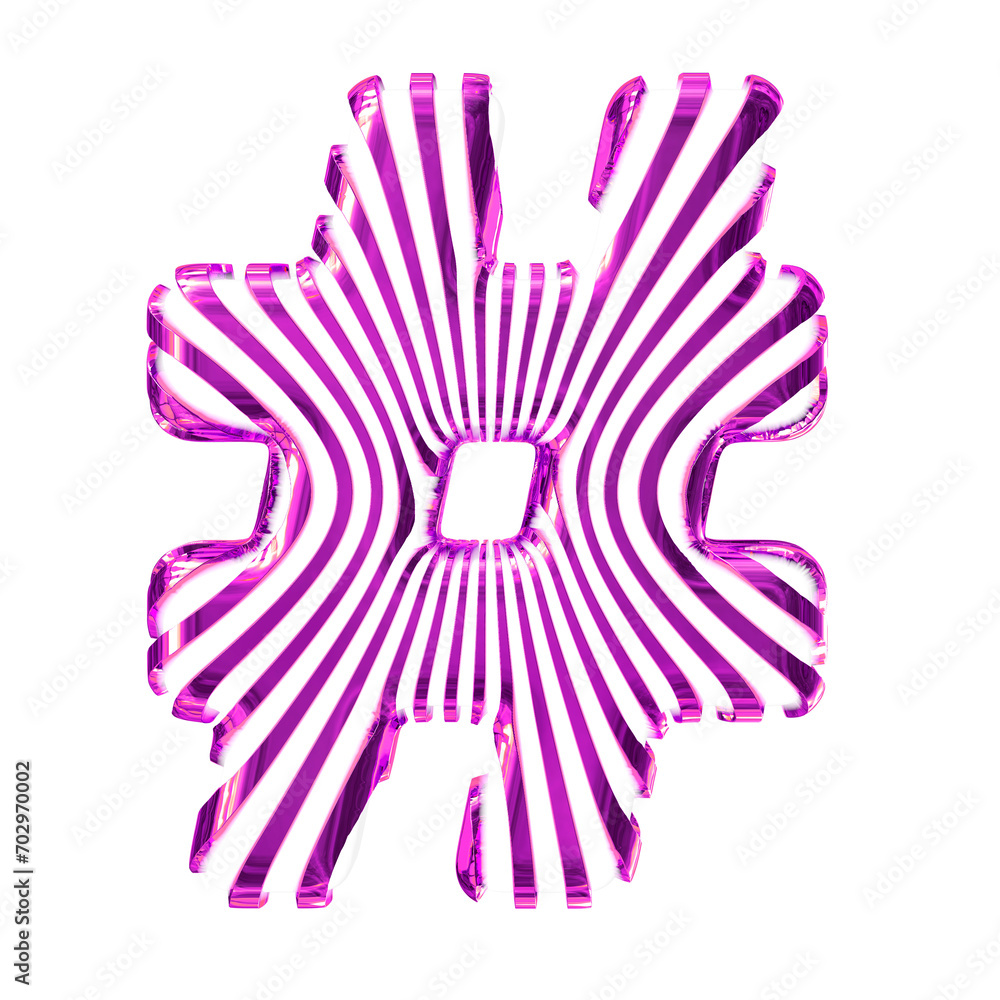 White symbol with ultra thin purple straps White symbol with ultra thin purple straps
