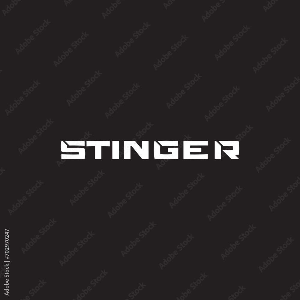 Business name stinger logo design timeless emblem brand identity logotype abstract minimalist monogram typography vector logo