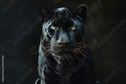 Front view of Panther on dark background.