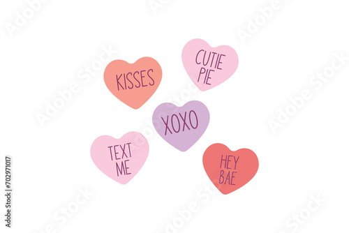  Valentine's Day Love Candy Heart typography T shirt design