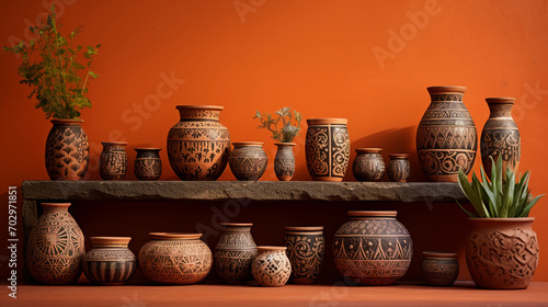 Artistic Exhibition of Handcrafted Pottery Pieces with Unique Flair