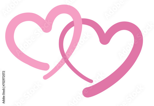 Interlocking Pink Love Hearts