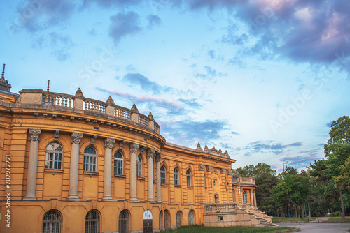 Historic building of Szechenyi thermal baths in Budapest. photo