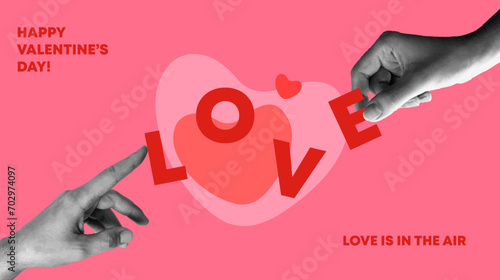 Valentine's Day! Vector cute illustrations of hands holding love letters. Drawings for postcard, card, congratulations, banner and web pages.	