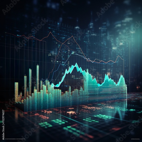 Investment finance chart,stock market business and exchange financial growth graph. - Generative AI