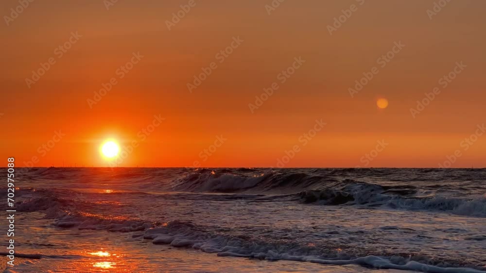 Sunset on the beach in Golubitskaya. Beautiful sunset on the background of the sea. Sunset landscape, amazing light of nature. The background of the nature environment.The Sea of Azov. Golubitskaya 4К Sunset on the beach in Golubitskaya. Beautiful sunset on the background of the sea. Sunset landscape, amazing light of nature. The background of the nature environment.The Sea of Azov. Golubitskaya 4К