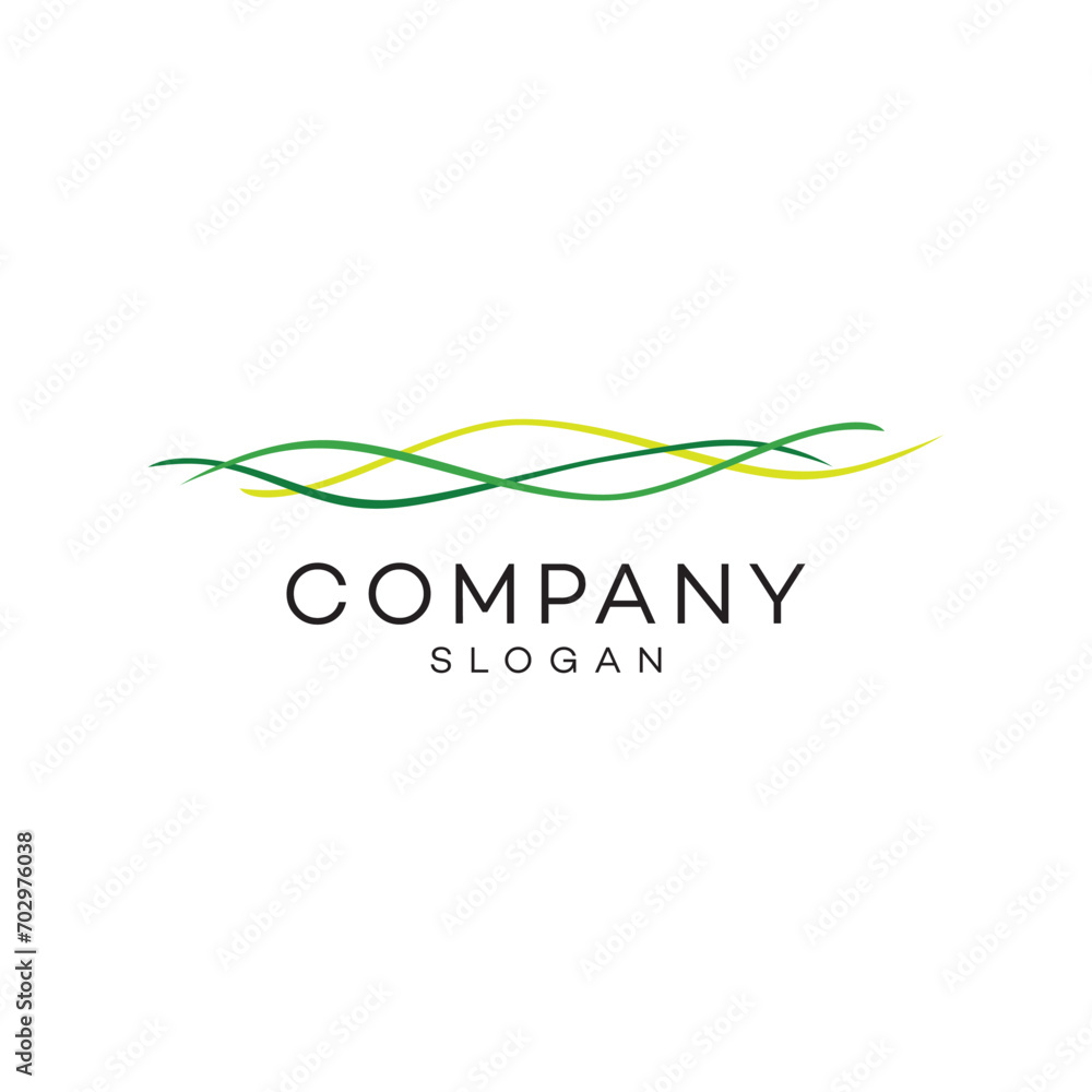 Green surface lines infinity logo design timeless emblem brand identity logotype abstract minimalist monogram typography vector logo