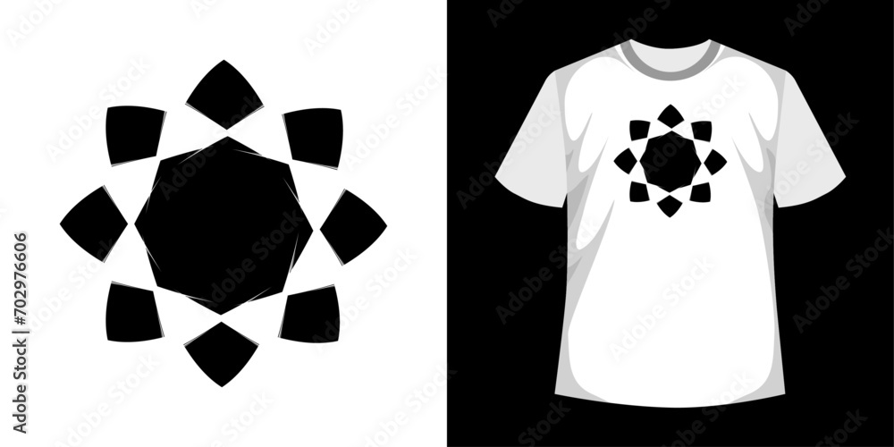 Geometric Floral Vector Art T-Shirt Designed Geometric Floral Vector Art T-Shirt Designed