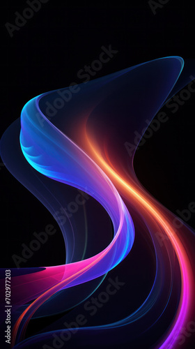 Neon Energy Lines in Varied Hues: Dark Mode-Themed Design Elements, Futuristic Wallpaper