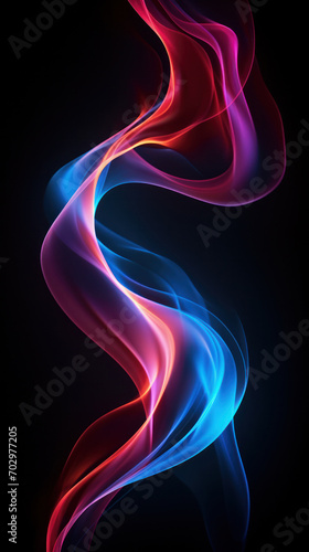 Futuristic Multicolor Neon Light Waves: Dark Mode-Themed Tech Designs and Backgrounds