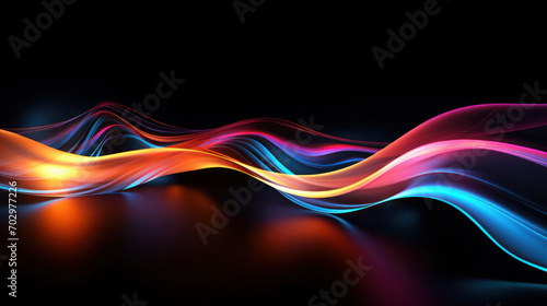 Vibrant Neon Energy Lines in Various Colors: Dark Mode Backgrounds and Futuristic Tech Designs