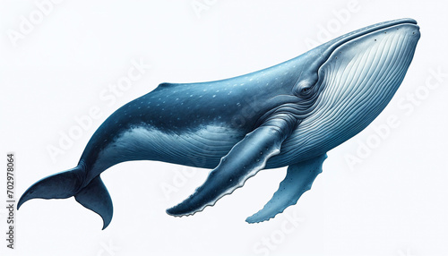 AI generated illustration of a large whaleIsolated on a white background. © Wirestock