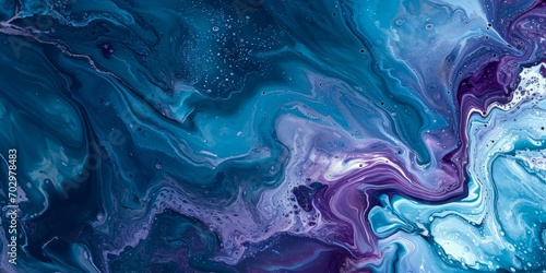 Liquid Marble Swirl: A mesmerizing vortex of blue and purple marble,