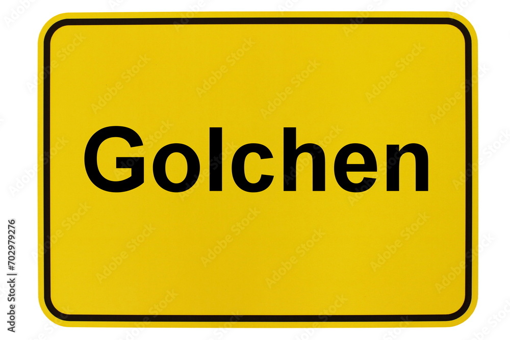 Illustration eines Ortsschildes der Gemeinde Golchen in Mecklenburg-Vorpommern Illustration eines Ortsschildes der Gemeinde Golchen in Mecklenburg-Vorpommern