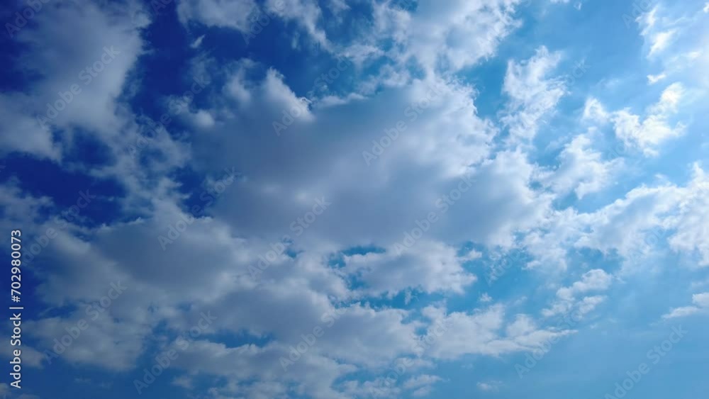 Cumulus clouds moving in the blue sky during bright sunny summer day, timelapse Cumulus clouds moving in the blue sky during bright sunny summer day, timelapse