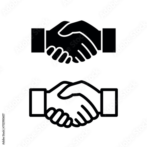Handshake icon. Symbol of business, trust, contract or agreement. The ritual of a transaction or purchase, a greeting or farewell. A gesture of gratitude, congratulation or reconciliation.
