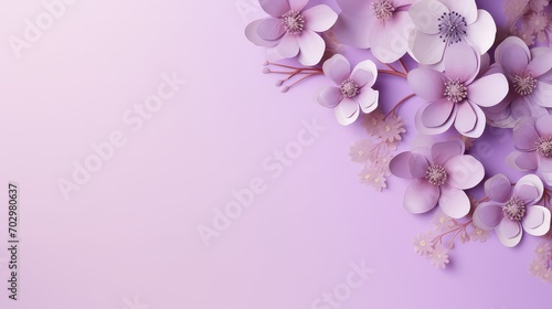 Beautiful spring flowers on violet background  Mother s Day background