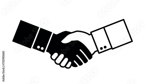 Handshake icon. Symbol of business, trust, contract or agreement. The ritual of a transaction or purchase, a greeting or farewell. A gesture of gratitude, congratulation or reconciliation.