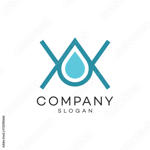Water drop bio tech logo design timeless emblem brand identity logotype abstract minimalist monogram typography vector logo