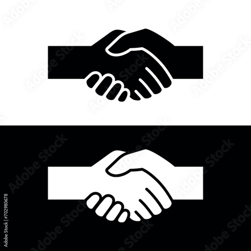 Handshake icon. Symbol of business, trust, contract or agreement. The ritual of a transaction or purchase, a greeting or farewell. A gesture of gratitude, congratulation or reconciliation.