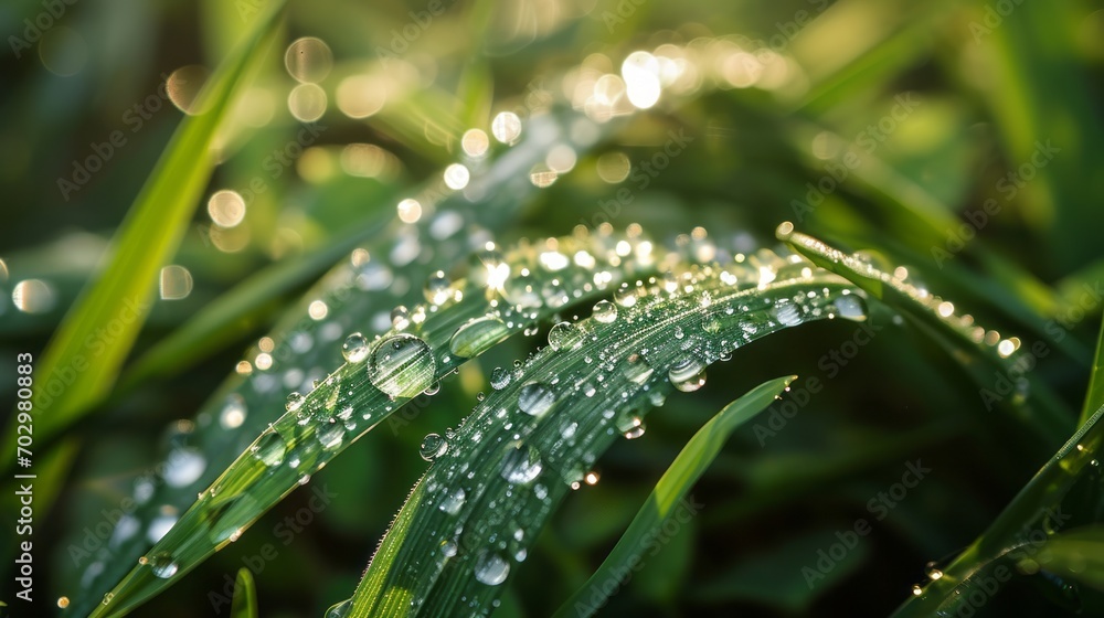 Dew drops on green grass in the morning. Natural background. Dew drops on green grass in the morning. Natural background.