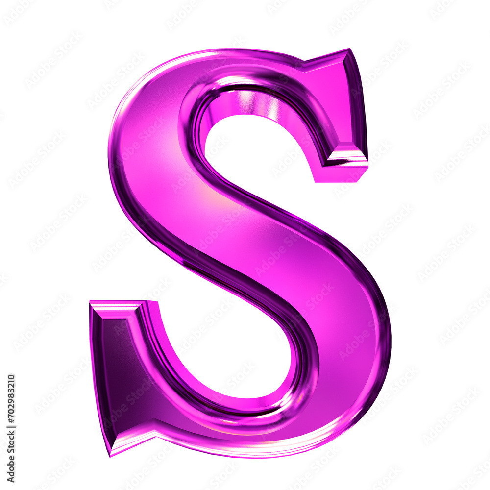 Purple symbol with bevel. letter s Purple symbol with bevel. letter s
