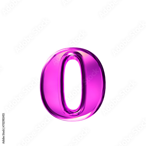 Purple symbol with bevel. letter o