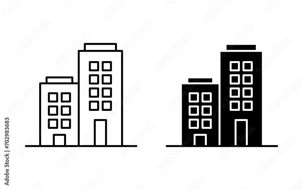  Apartment  outline icon collection or set. Apartment  Thin vector line art 