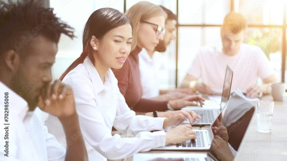 Customer service representative working in call centre Customer service representative working in call centre
