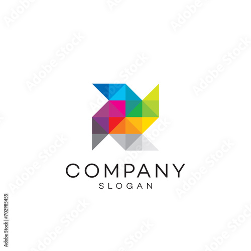 Free Download Digital colorful mosaic logo design timeless emblem brand identity logotype abstract minimalist monogram typography vector logo - GFXLoad
