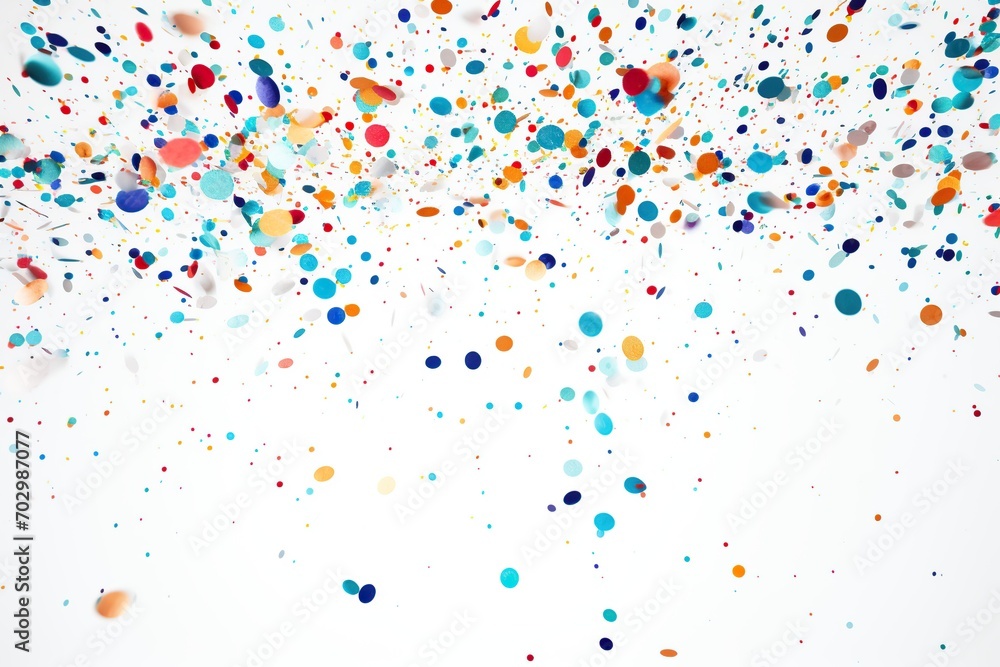 Colorful falling confetti on white background Colorful falling confetti on white background