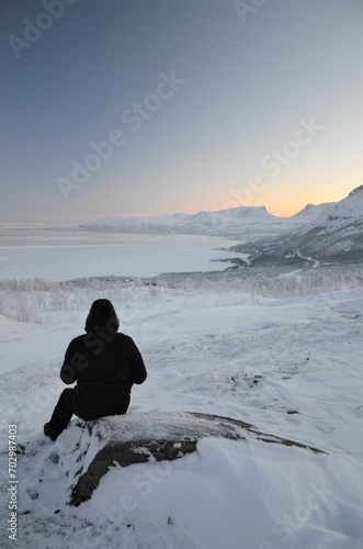 Wallpaper Mural Artic Winter in Lapland, Sweden: view of Lapporten in Björkliden near Abisko with  temperatures at -30 C Torontodigital.ca