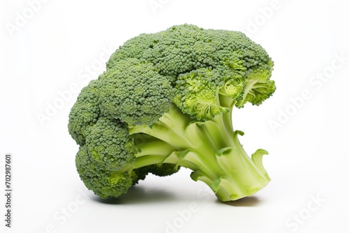 Green ripe broccoli isolated on white background