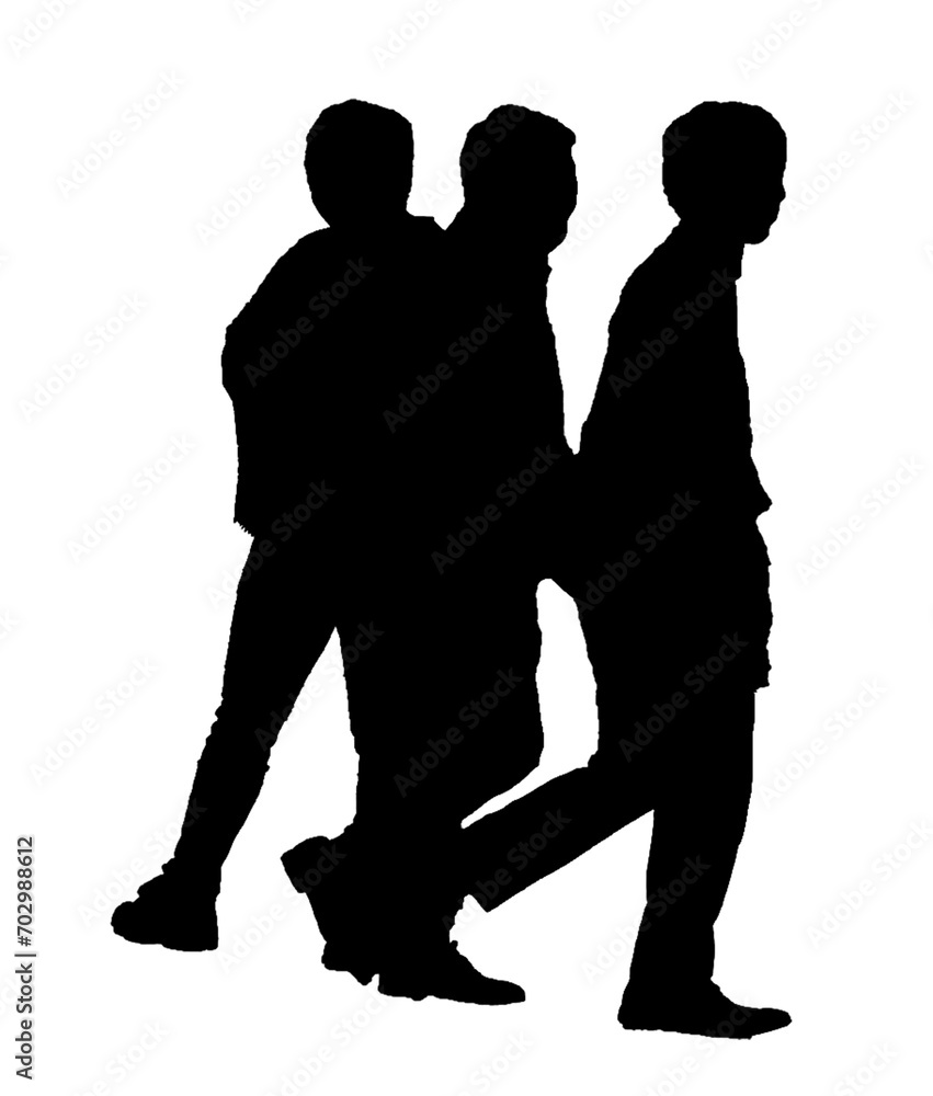 Silhouette illustration of three people