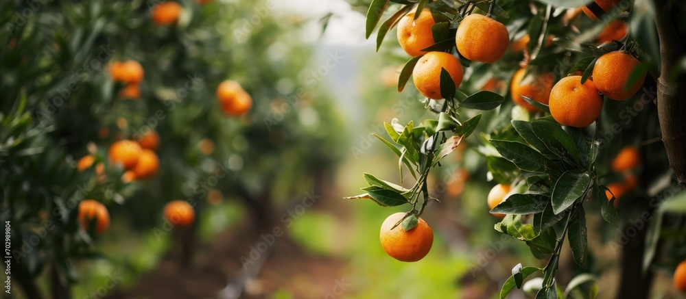 Grown citrus in Abkhazian orchard.