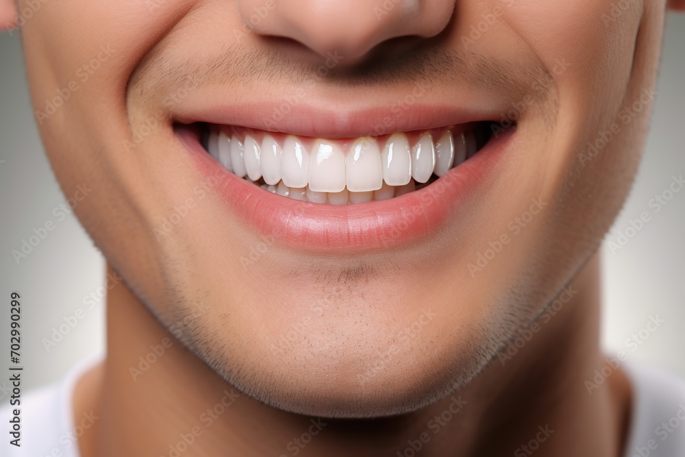 Smile with white healthy teeth of young man Smile with white healthy teeth of young man