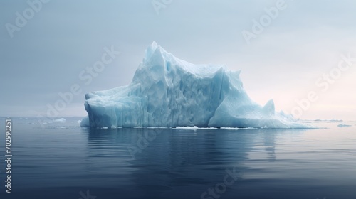 A Majestic Iceberg Floating on the Calm Waters