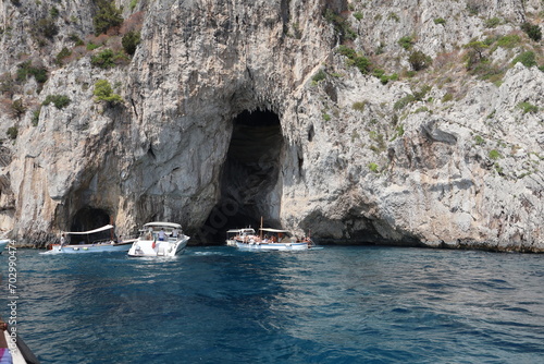 Island of Capri, Italy as seen from the sea.