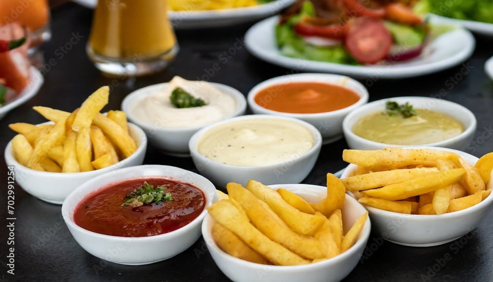 French Fries with Rich Dipping Sauces