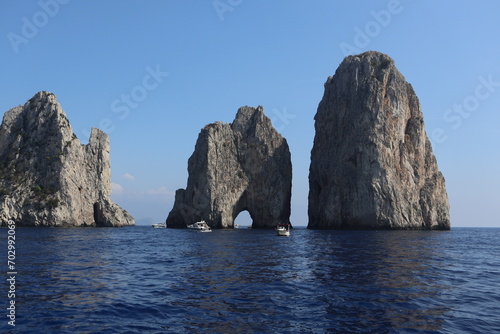 Island of Capri  Italy as seen from the sea.