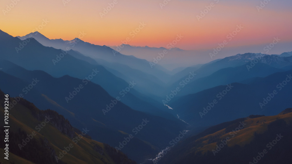 Fototapeta premium A beautiful morning over the mountains.