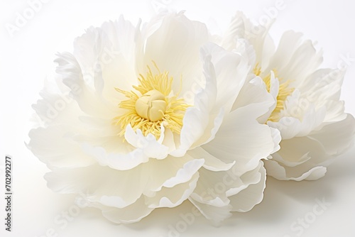 Fototapeta Naklejka Na Ścianę i Meble -  White peony flowers on white background